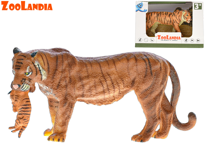 MIKRO TRADING - Zoolandia tygr/tygřice s mládětem 15cm v krabičce, Mix produktů