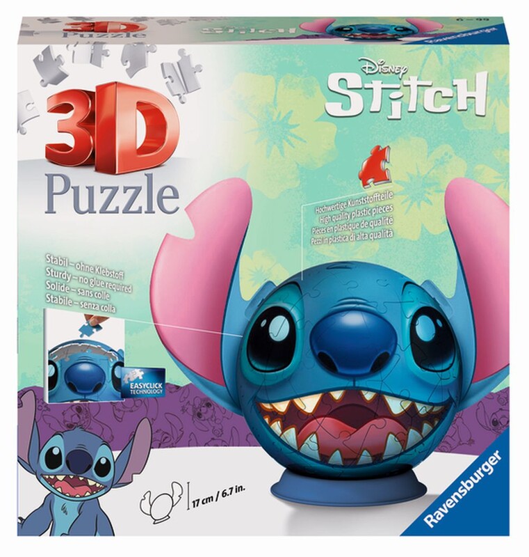 RAVENSBURGER - Puzzle-Ball Disney: Stitch s ušima 72 dílků