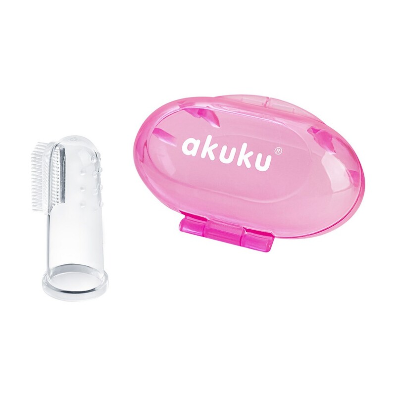 AKUKU - První zubní kartáček s pouzdrem růžový