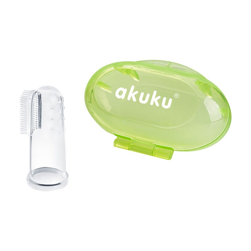 AKUKU - První zubní kartáček s pouzdrem zelený