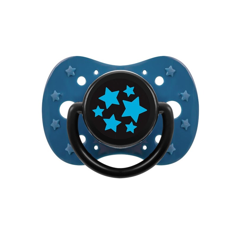 AKUKU - Uklidňující silikonový dudlík 12m+ modré hvězdičky