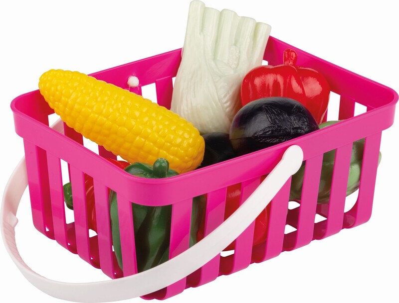 ANDRONI - Nákupní košík se zeleninou - 10 kusů, růžový