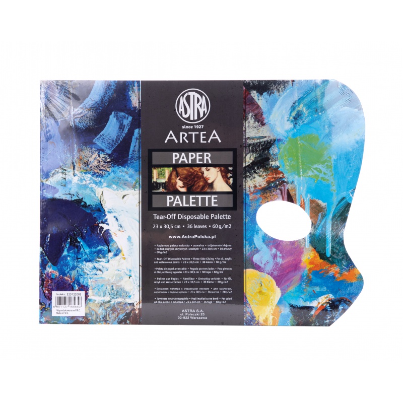 ASTRA - ARTEA Papírová paleta na míchání barev, 23x30,5cm, 36ks, 325122003