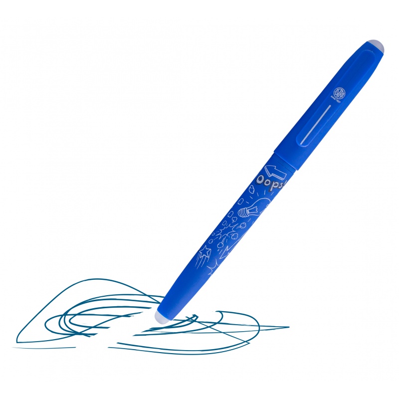 ASTRA - OOPS! Gumovateľné pero 0,6mm, modré, dvě gumy, blistr, 201319002