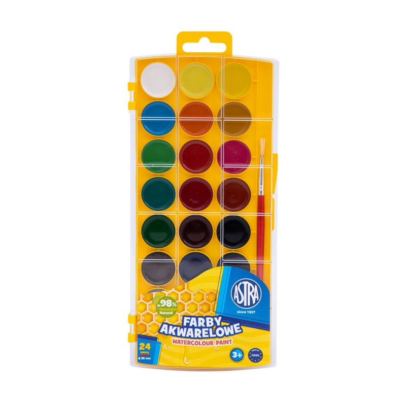 ASTRA - Vodové gelové barvy (vhodné i na akvarel) průměr 25mm, 24 barev, 302023001