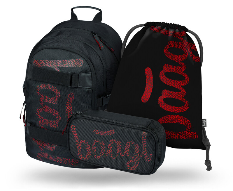 BAAGL - SET 3 Skate Red: batoh, penál, sáček