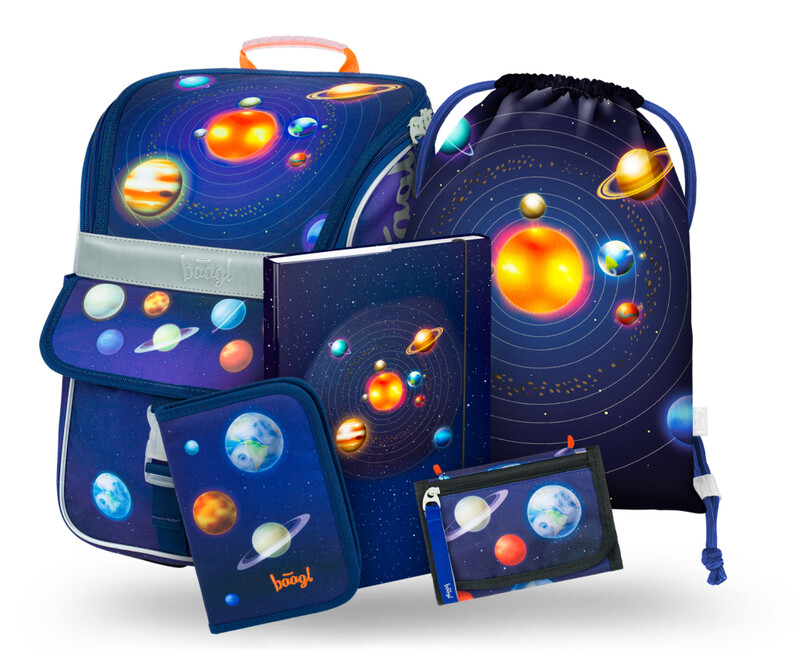 BAAGL - SET 5 Zippy Planety: aktovka, penál, sáček, peněženka, desky