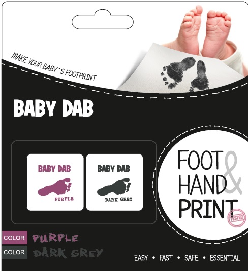 BABY DAB - Barva na dětské otisky 2ks fialová, šedá