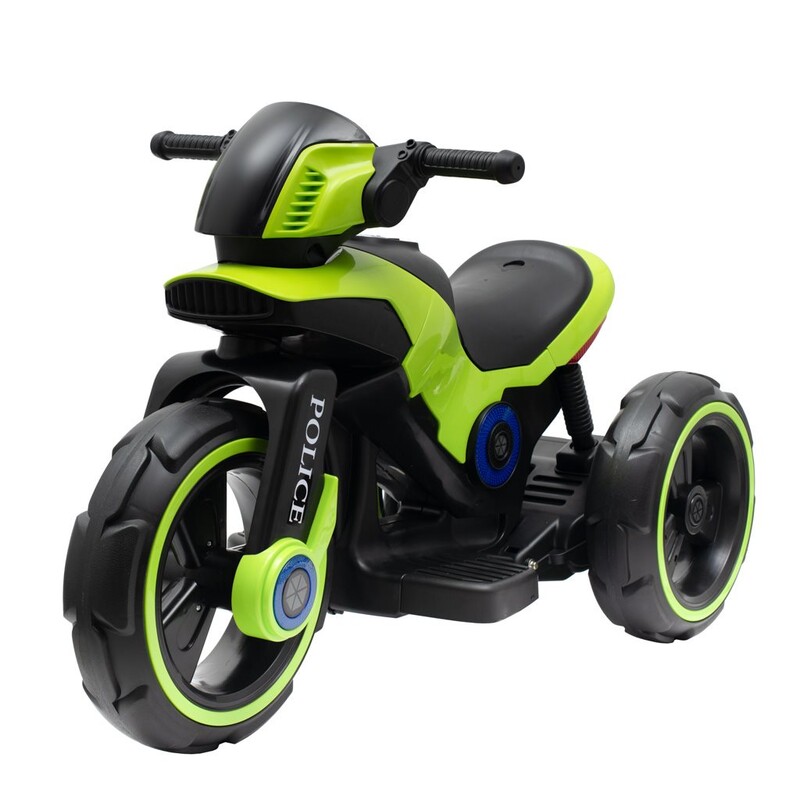 BABY MIX - Dětská elektrická motorka POLICE zelená