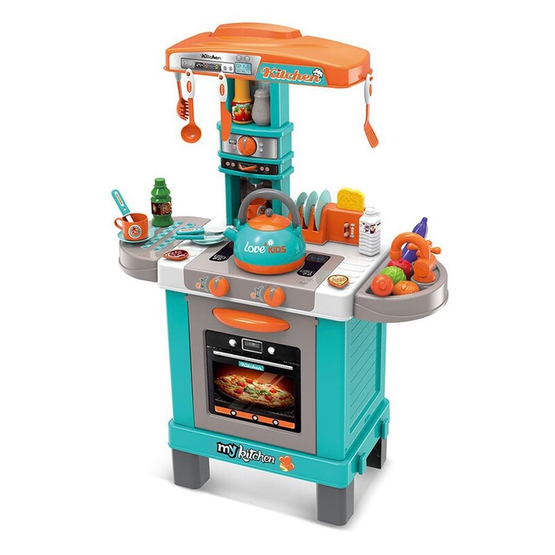 BABY MIX - Dětská kuchyňka malý šéfkuchař + příslušenství modrá Baby Mix