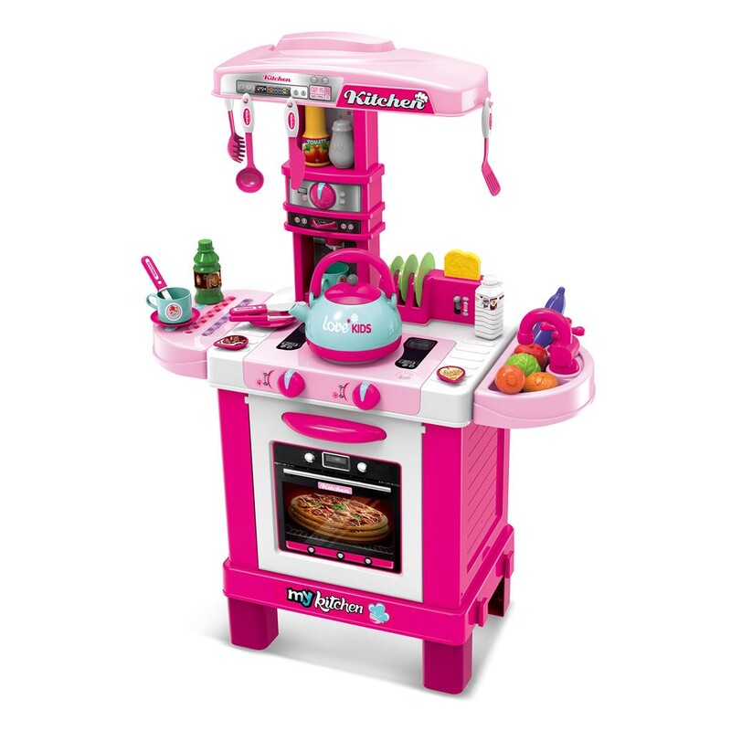 BABY MIX - Dětská kuchyňka malý šéfkuchař růžová