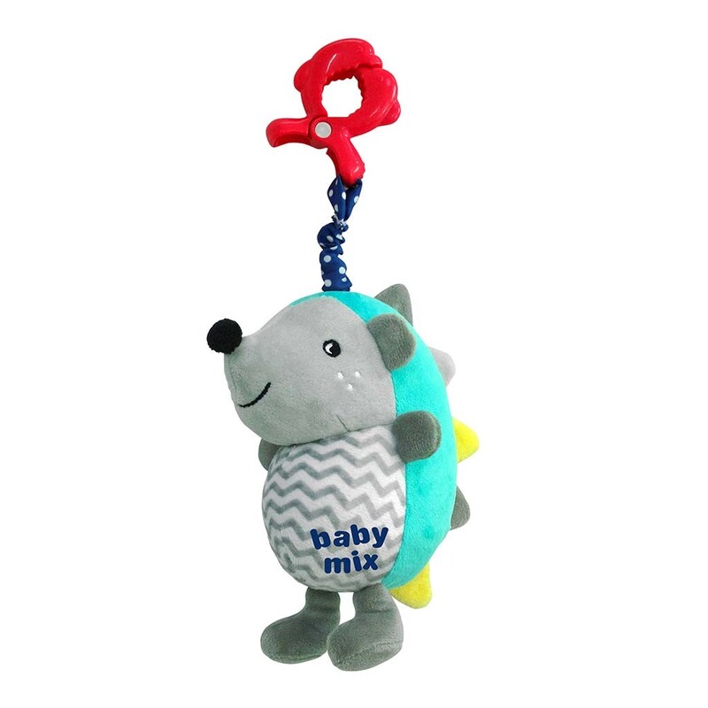 BABY MIX - Dětská plyšová hračka s hracím strojkemJežek modro-šedý