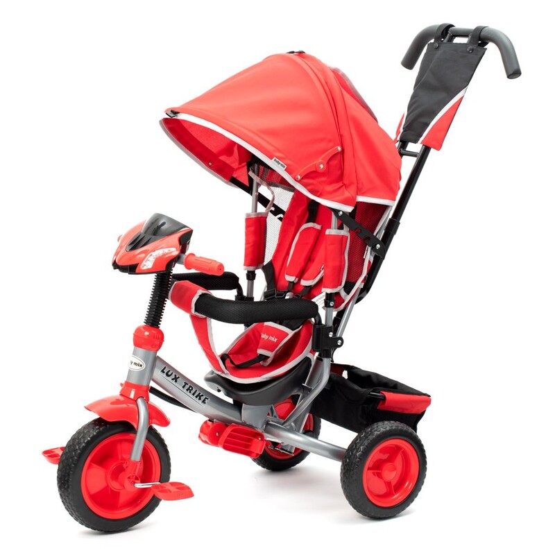 BABY MIX - Dětská tříkolka s LED světly Lux Trike červená