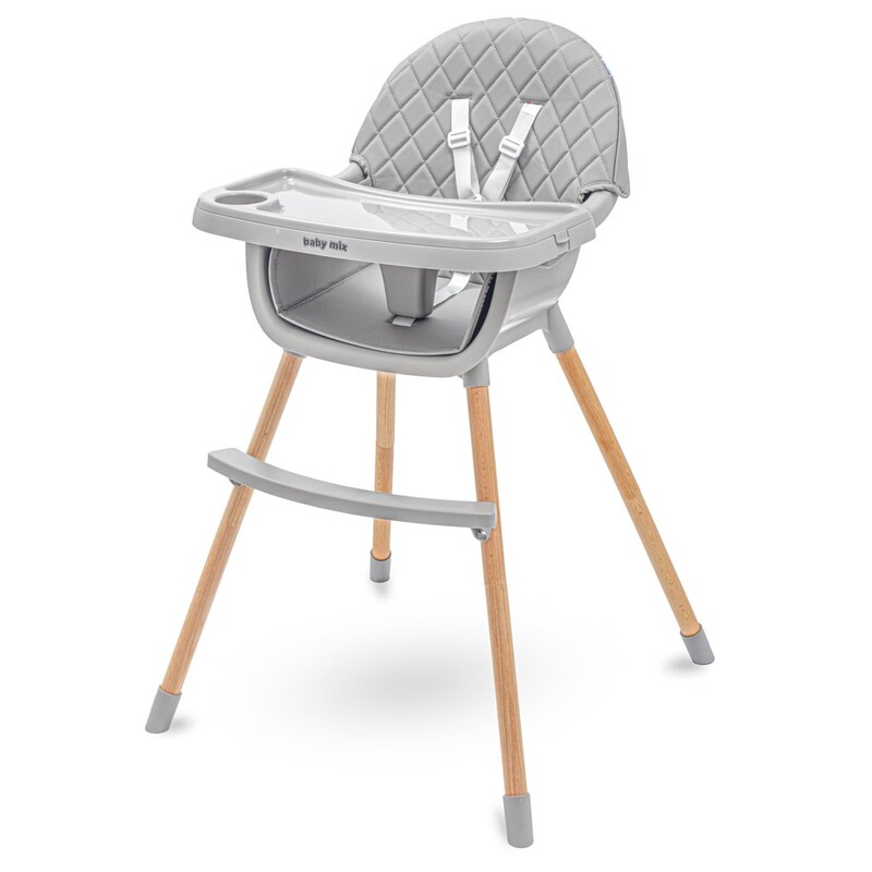 BABY MIX - Jídelní židlička Freja wooden dark grey