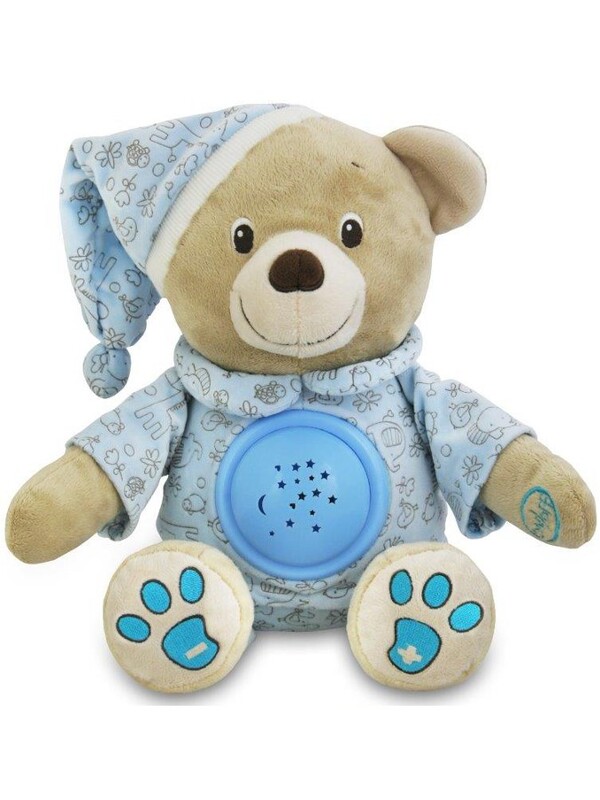 BABY MIX - Plyšový usínáček medvídek s projektoremmodrý