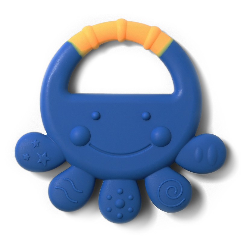 BABYONO - Kousátko silikonové chobotnice Vicky 6m+ modrá