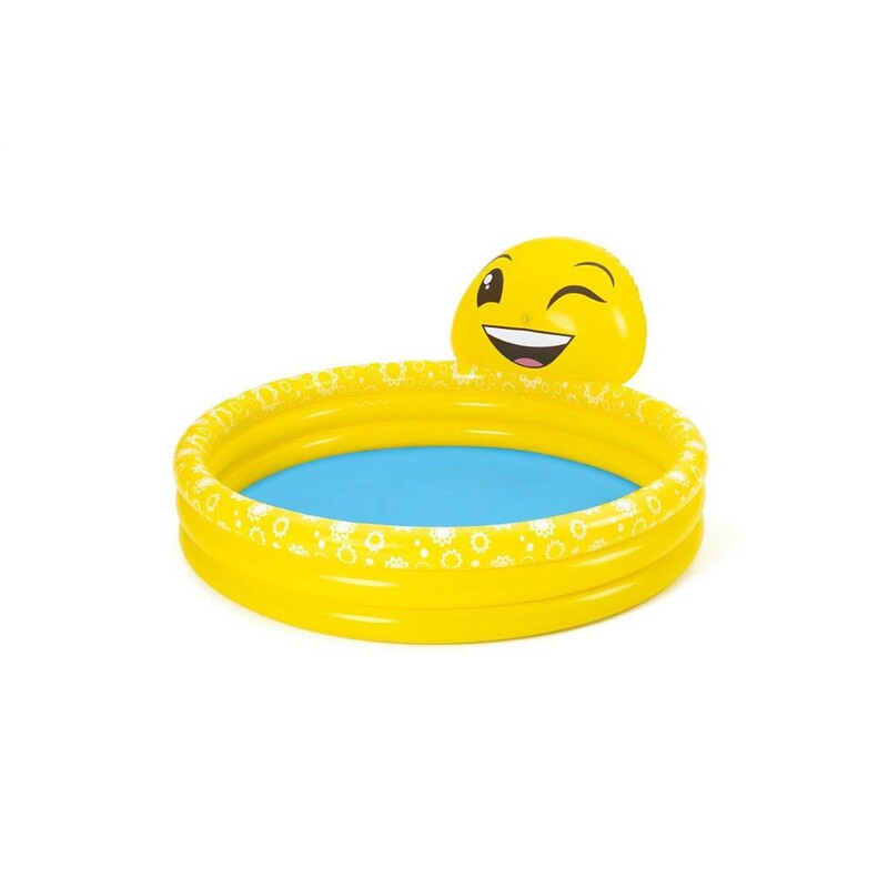 BESTWAY - Dětský nafukovací bazén s vodní fontánkou Smajlík