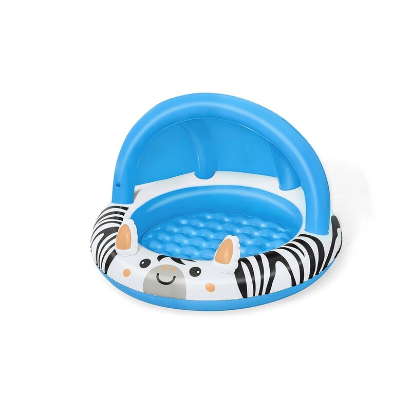 BESTWAY - Dětský nafukovací bazén se stříškou a nafukovacím dnem Zebra