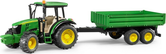 BRUDER - 02108 Traktor John Deere 5115 M s vlečkou