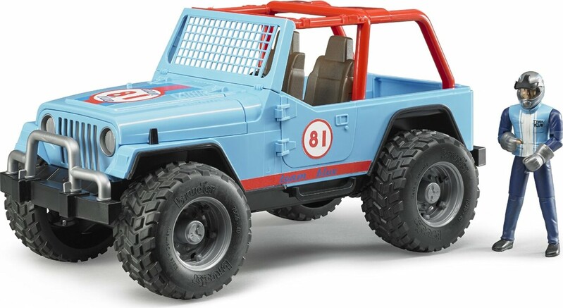 BRUDER - 02541 Jeep WRANGLER Cross Country modrý s figurkou jezdce