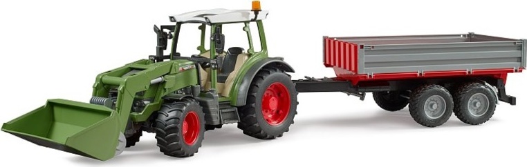 BRUDER - Fendt Vario 211 traktor s vlekem a nakladačem