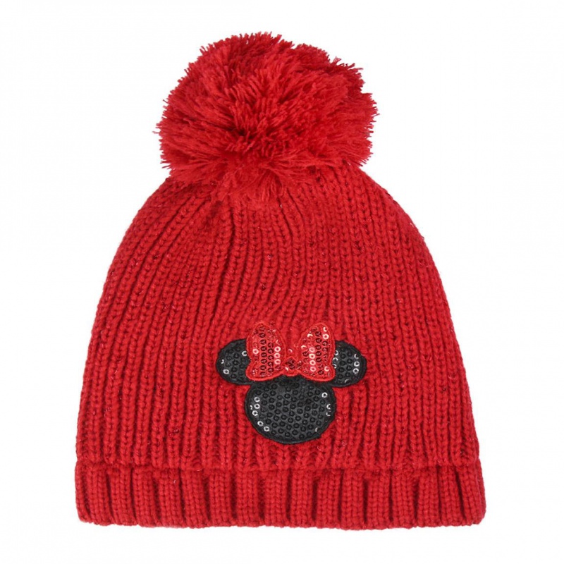 CERDÁ - Dětská zimní čepice s aplikacemi MINNIE MOUSE Red Premium, 2200004283