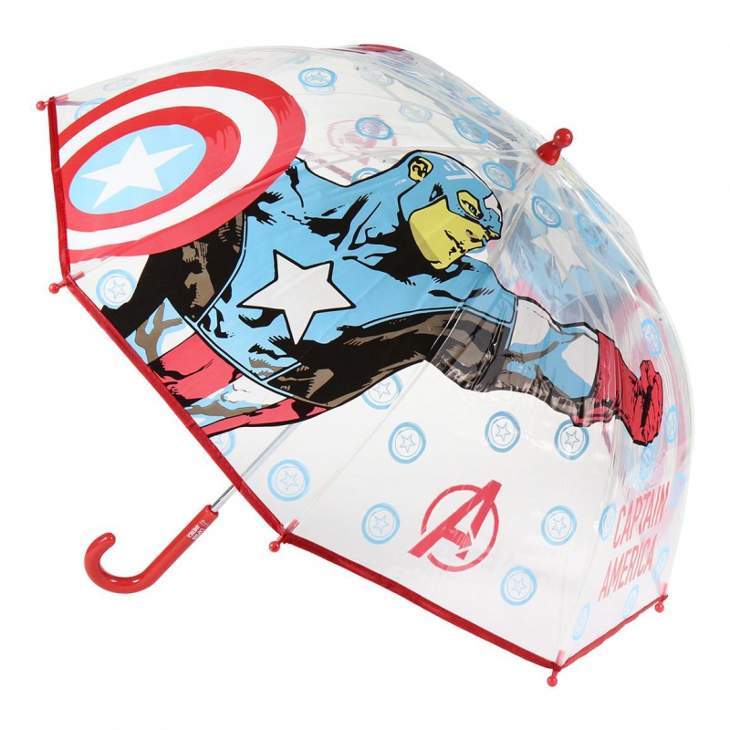 CERDÁ - Dětský deštník AVENGERS Captain America Transparent, 2400000548