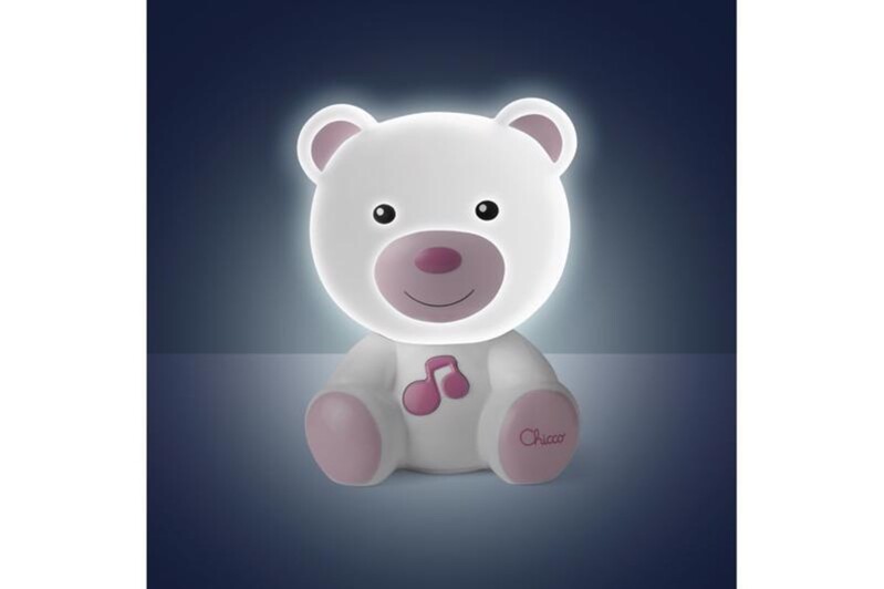 CHICCO - Noční světlo Medvídek - růžové