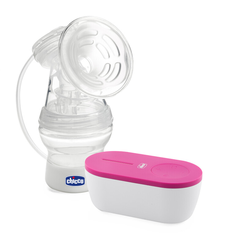 CHICCO - Odsávačka mateřského mléka elektrická přenosná Travel Pink USB