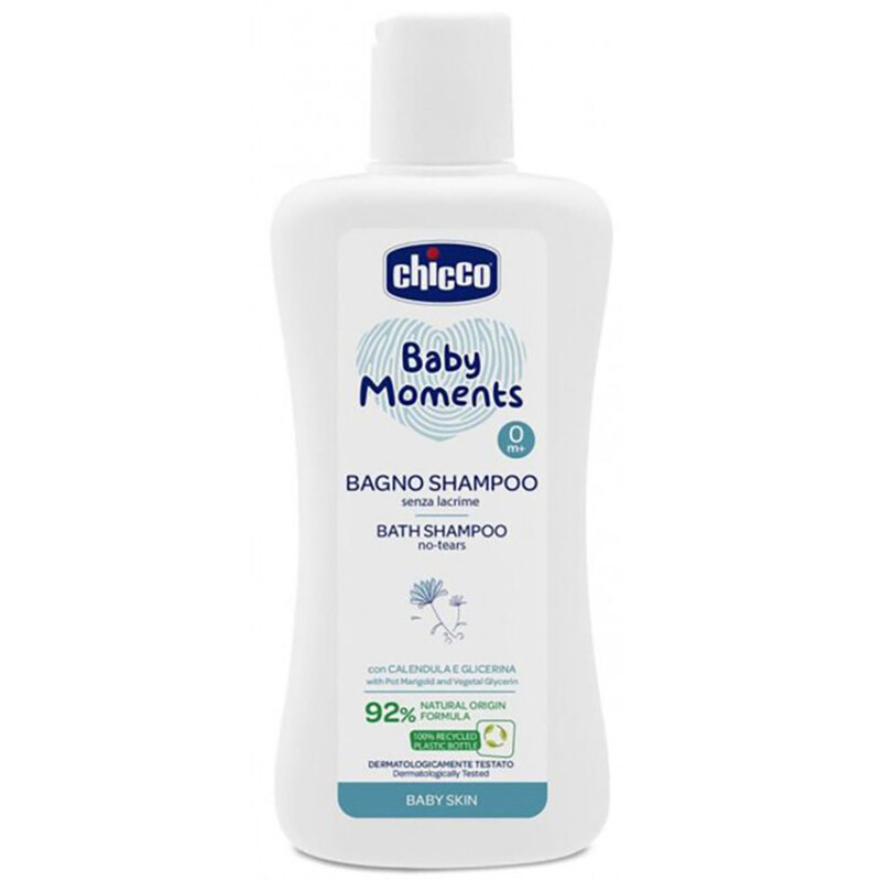 CHICCO - Šampon na vlasy a tělo Baby Moments 92 % přírodních složek 200 ml