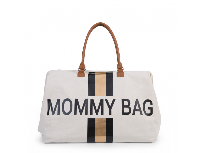 Fotografie CHILDHOME - Přebalovací taška Mommy Bag Big Off White / Black Gold