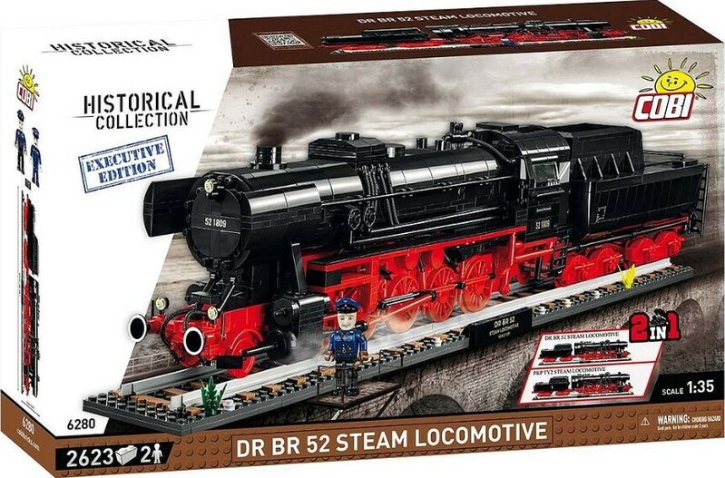 COBI - 6280 DR BR 52 parní lokomotiva, 1:35, 2623k, 2f, EXECUTIVE EDITION