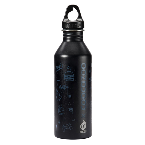 COOCAZOO - Fľaša na pitie z nerez ocele 0,75 l, čierna/modrá