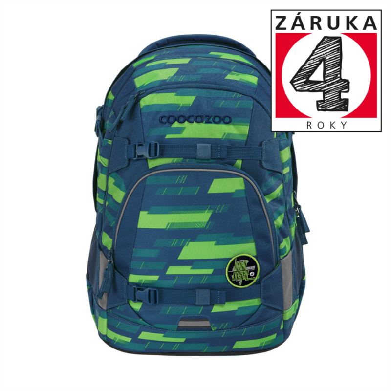 COOCAZOO - Školní batoh MATE, Lime Stripe, certifikát AGR