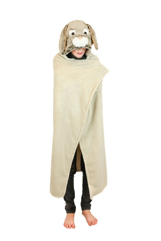COZY NOXXIEZ - BL801 Králík - hřejivá deka s kapucí se zvířátkem a tlapkovými kapsami