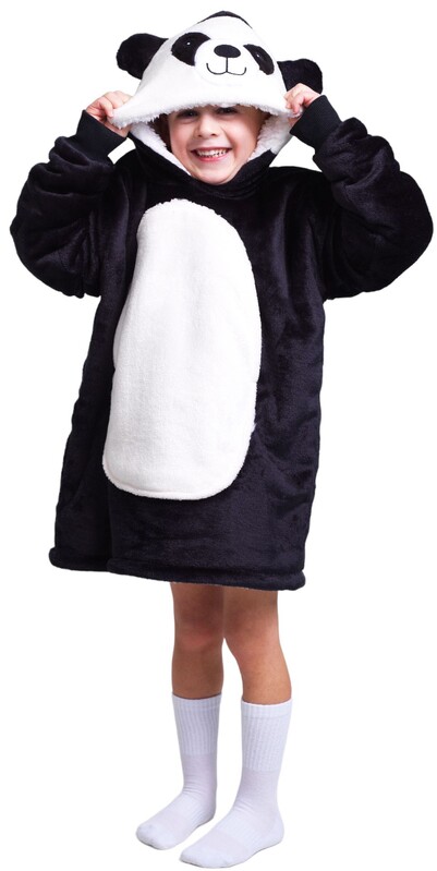 COZY NOXXIEZ - CH306 Panda - hřejivá televizní mikinová deka s kapucí pro děti 3 - 6 let