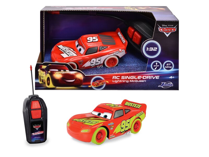 DICKIE - RC Cars Blesk McQueen single drive glow racers 1:32, 1kan