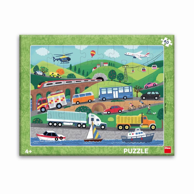 DINO - Dopravní Prostředky 40 Deskové Puzzle