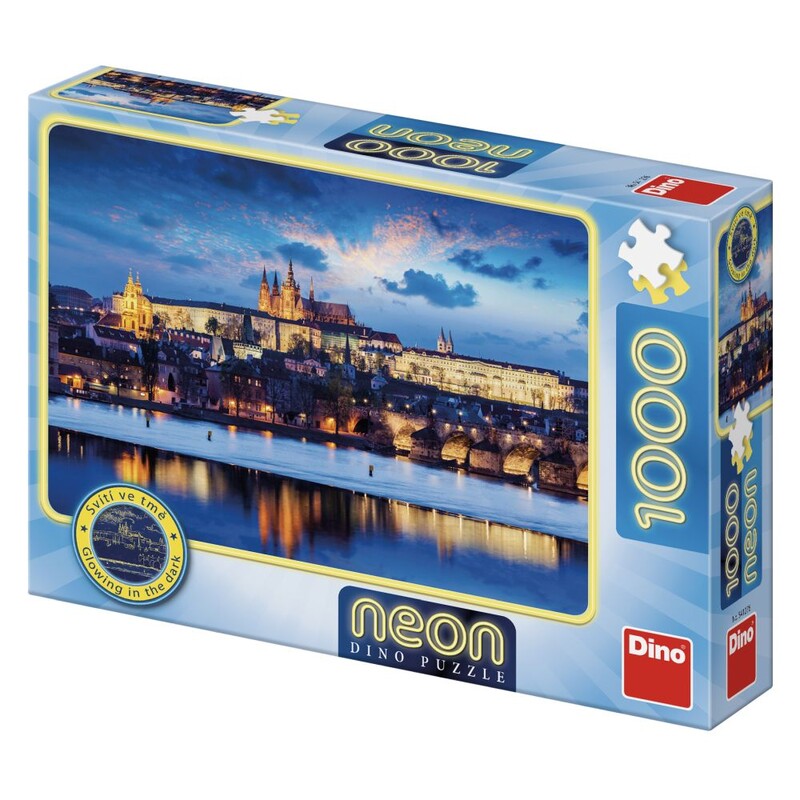DINO - Pražský Hrad 1000 Neon Puzzle , Mix Produktů