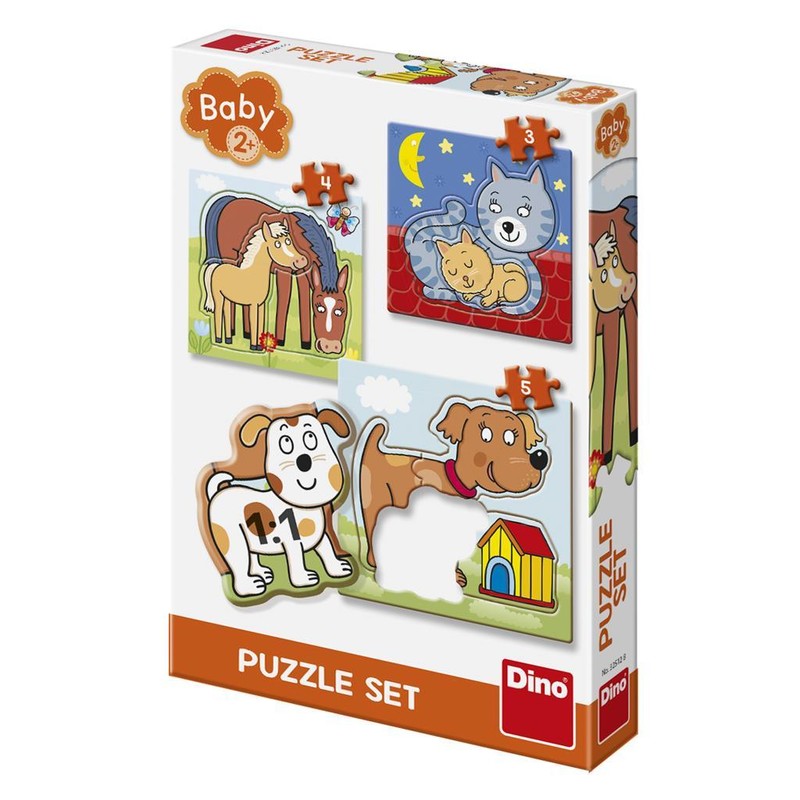 DINOTOYS - zvířátka 3-5 baby Puzzle set