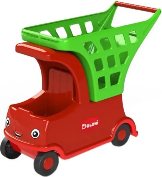DOLONI - Dětské auto s košíkem zeleno-červené