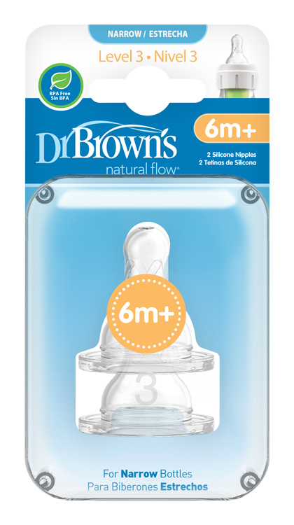 DR.BROWNS - Dudlík na láhve Options+ úzké 6m + silikonový 2ks (332-INTL)