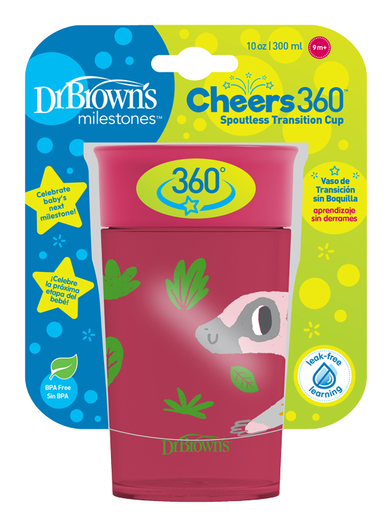 DR.BROWNS - Hrnek Cheers Jungle 300 ml červený 9m+ (TC01096)
