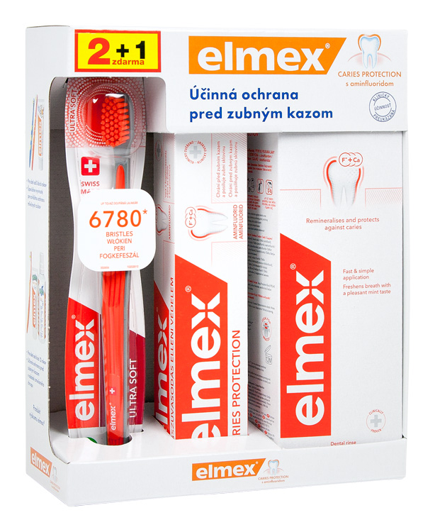 ELMEX - Caries Protection Systém proti zubnímu kazu (zubní pasta 75ml, ústní voda 400ml, zubní kartáček)