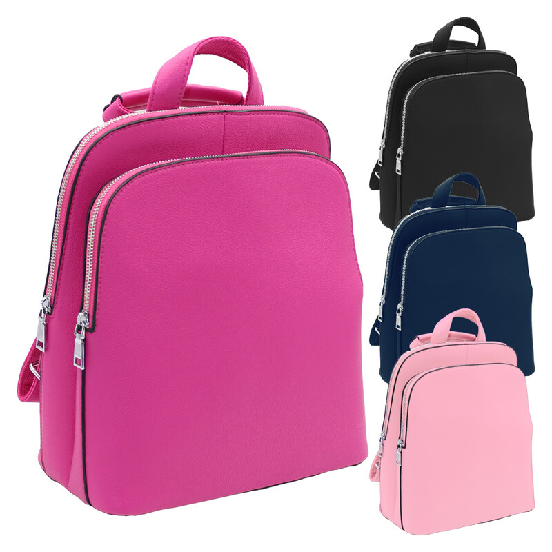 ERICK STYLE - Dámská taška (batoh) dvoukomorová (černá, modrá, růžová, cyklamenová)