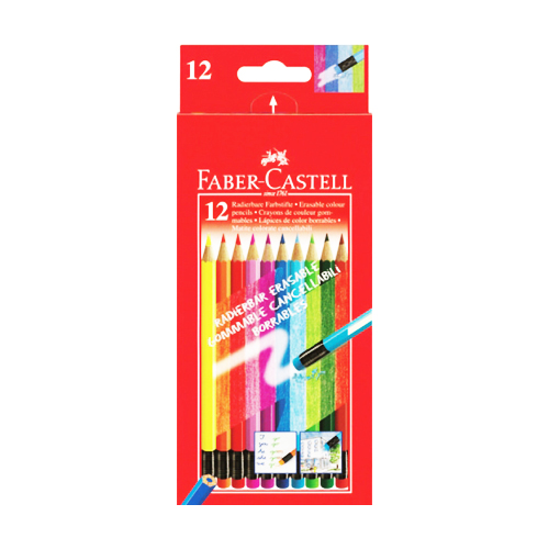 FABER CASTELL - Pastelky Faber-Castell gumovatelné 12 fareb