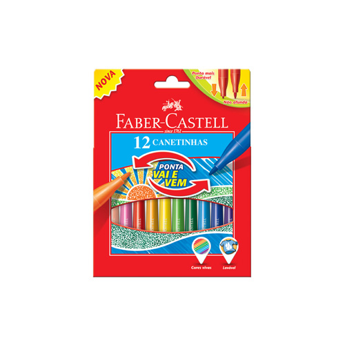 FABER CASTELL - Popisovače s pružným hrotem, barevné sada 12 ks