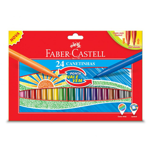 FABER CASTELL - Popisovače s pružným hrotem, barevné sada 24 ks