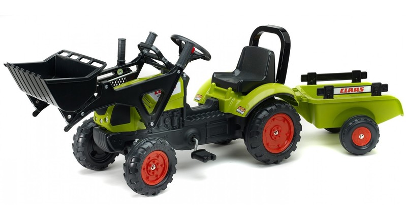 FALK - FALK Šlapací traktor 2040 Claas s nakladačem a vlečkou