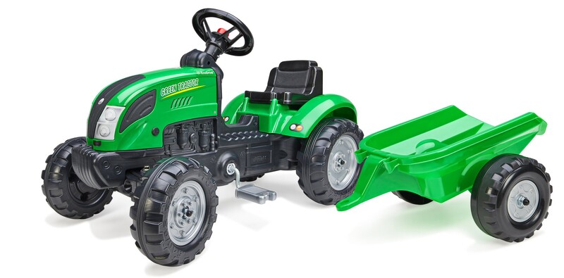 FALK - Green traktor s vozíkem